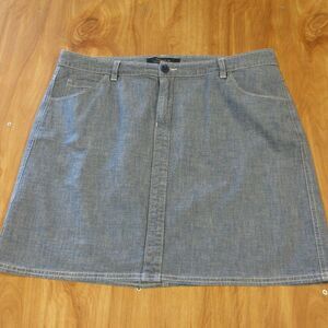 TOMMY BAHAMA DENIM Chambray Mini Skirt Womens Sz 14 Blue Jean Short Cotton Skirt